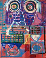 Expressionism Abstract - Face In The City - Acrylic On Canvas